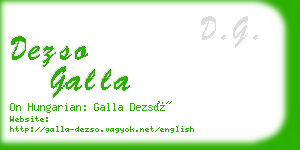 dezso galla business card